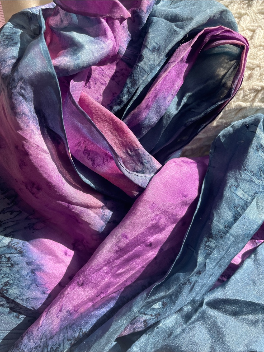VTG 90s ACID-DYED SILK SCARF